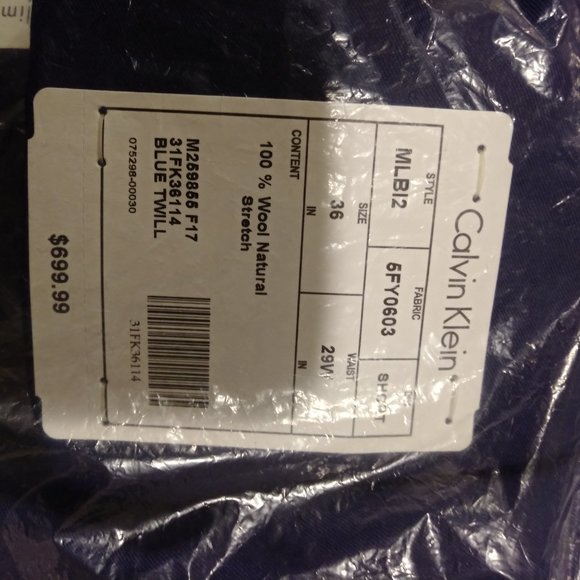 Calvin Klein Slim Fit Blue Suit Jacket & Pants - Picture 2 of 6